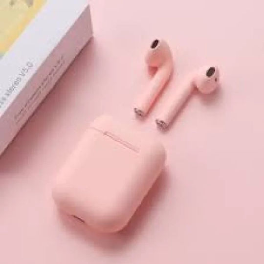 i12 Touch Earbud Bluetooth Handsfree Earphones with Charging Case Pink