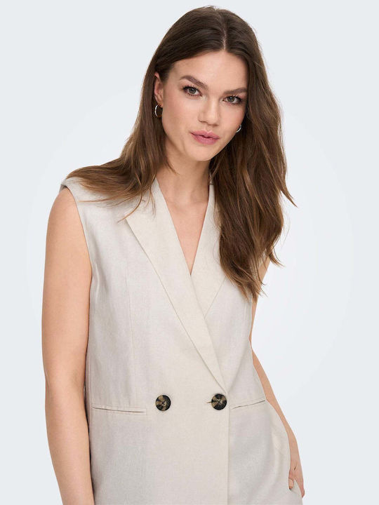 Women's Vest with Buttons White