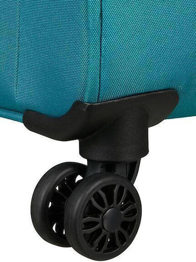 American Tourister Pulsonic Spinner Cabin Travel Suitcase Fabric Stone Teal with 4 Wheels Height 55cm