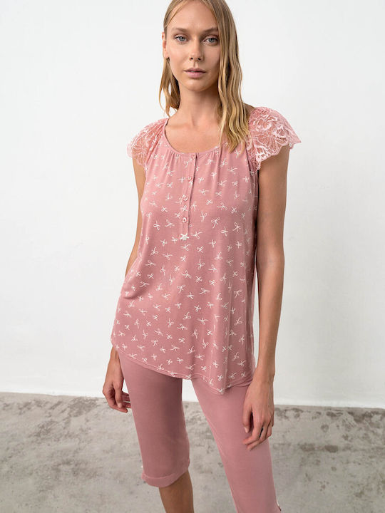 Vamp De vară Set Pijamale pentru Femei Rose Dusty