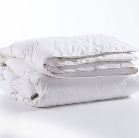 Nef-Nef Homeware Πάπλωμα Μονό Πουπουλένιο 160x220εκ. Duck Down 60/40 White Linen 210 GSM 10 togs