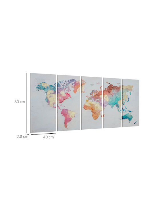 HomCom Τρίπτυχος Πίνακας σε Καμβά 80x40cm