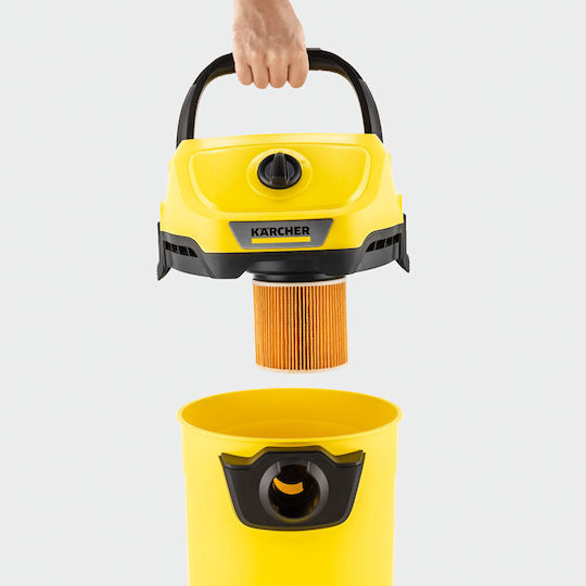 Karcher WD 3-18 Battery Set Επαναφορτιζόμενη Σκούπα Υγρών / Στερεών με Πλαστικό Κάδο 17lt