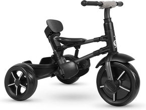 Q Play Kids Tricycle Bicycle Rito Eva Star Foldable, Convertible with Parental Handle & Tent for 10+ Months Black