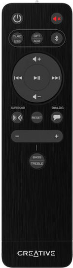Creative Stage V2 Soundbar 2.1 Bluetooth και HDMI 80W με Τηλεχειριστήριο Μαύρο