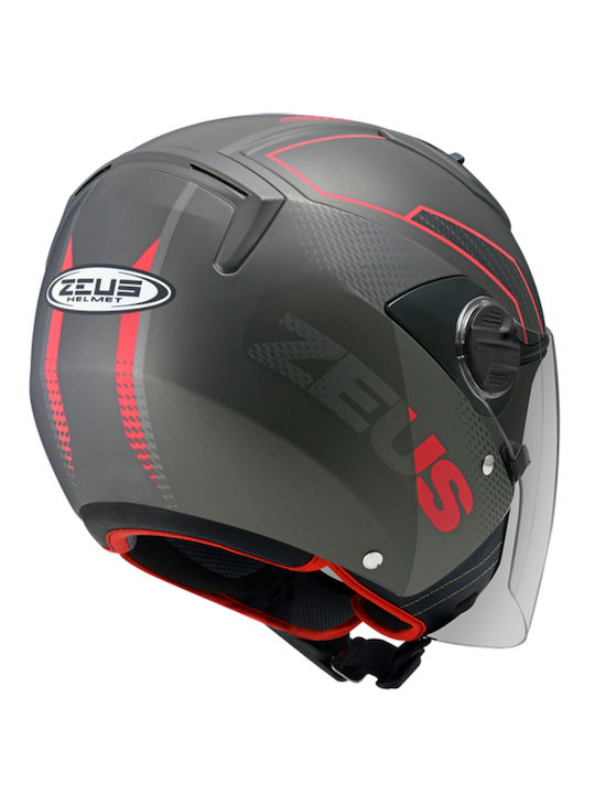 Zeus ZS-213 AX6 Jet Helmet with Sun Visor ECE 22.05 Μαύρο Ματ