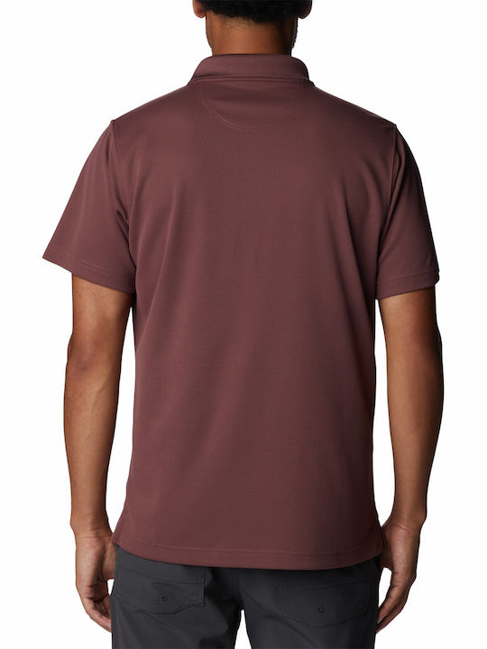 Columbia Bluza Bărbătească cu Mânecă Scurtă Polo Burgundy