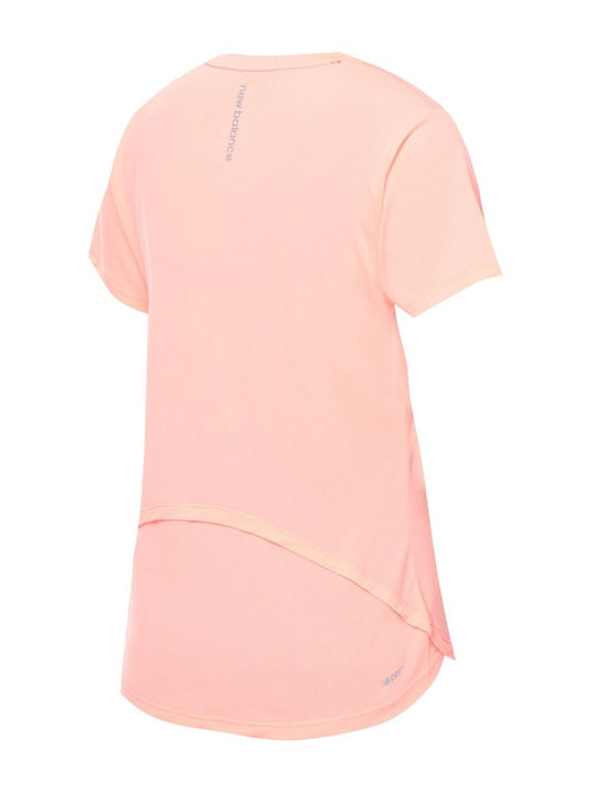 New Balance Accelerate Γυναικείο Αθλητικό T-shirt Fast Drying Ροζ