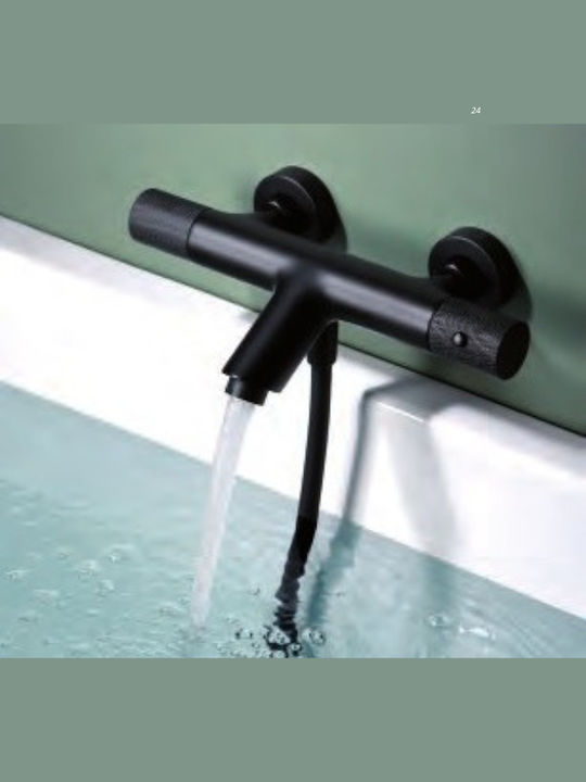 Excel Viento Mischung Bade- / Duscharmatur Badewanne Thermostatische Komplettes Set Schwarz