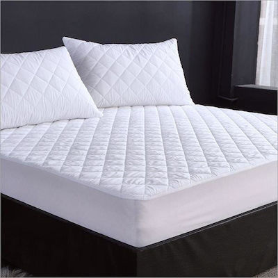 24home.gr Semi-Double Quilted Mattress Cover Fitted Καπιτονέ White 120x200cm