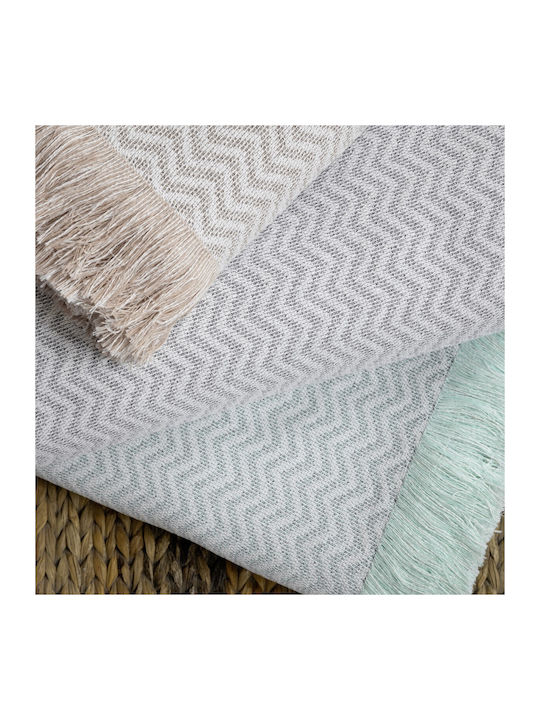 Nima Wavy Three-Seater Sofa Throw 180x300cm Aqua