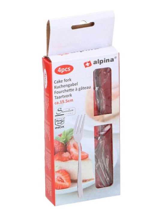 Alpina Set de Furculițe Fructe/Desert Inoxidabile Argint 15.5cm 4buc