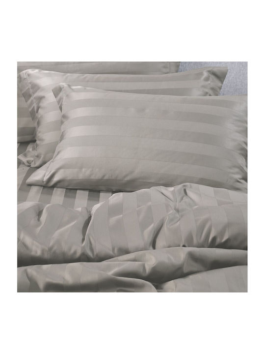 Down Town Home Duvet Cover Set Cotton Single with Pillowcase 175x245 Zaquard Grey