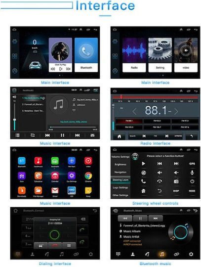 Andowl Car Audio System (Bluetooth/USB/WiFi/GPS/Apple-Carplay/Android-Auto) with Touch Screen 7"