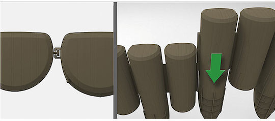 Bama Kunststoff Gartenhecke in Braune Farbe 26cm x 2.3m 6 Stücke