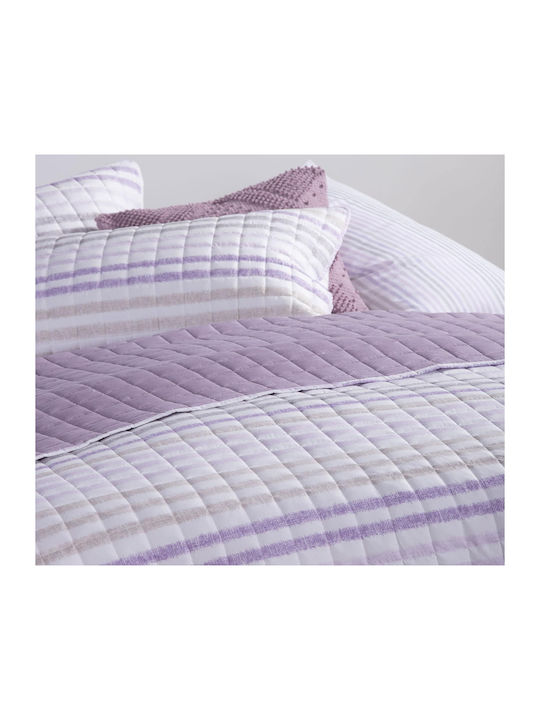 Nef-Nef Homeware Miles Coverlet Queen Size Microfiber Purple 240x220cm