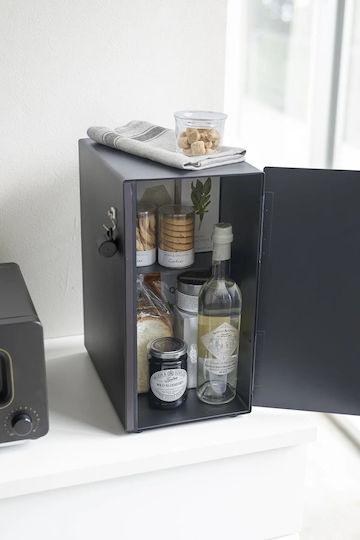 Yamazaki Tower Slim BK Brotkasten Metallisch Schwarz 22x34.5x41cm