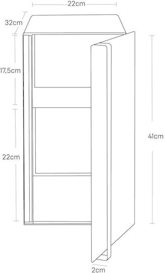 Yamazaki Tower Slim BK Кутия за хляб Метал Черна 22x34.5x41см