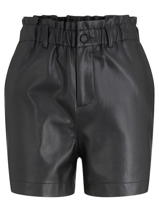 Women's Leather High-waisted Shorts Black