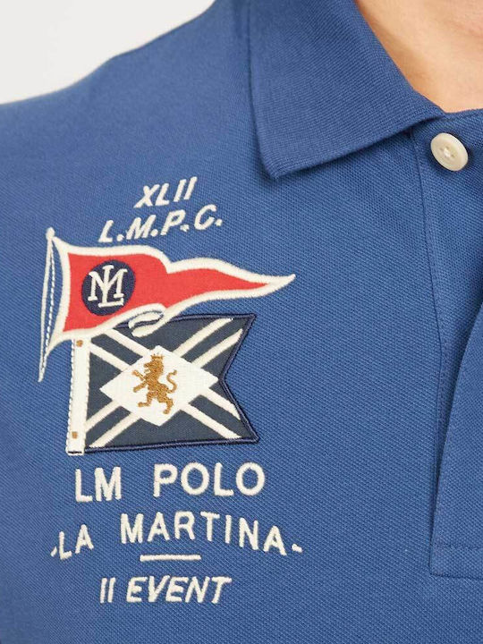 La Martina Men's Short Sleeve Blouse Polo Blue