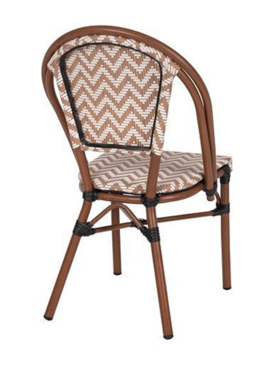 Outdoor-Stuhl Aluminium Bamboo Look Braun 50x54x84.5εκ.