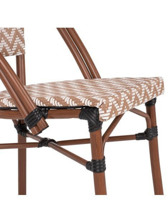 Outdoor-Stuhl Aluminium Bamboo Look Braun 50x54x84.5εκ.