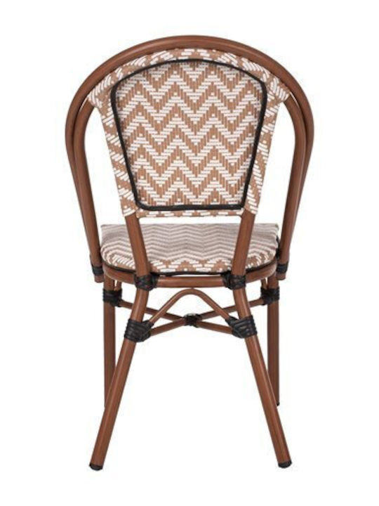 Outdoor-Stuhl Aluminium Bamboo Look Braun 50x54x84.5εκ.