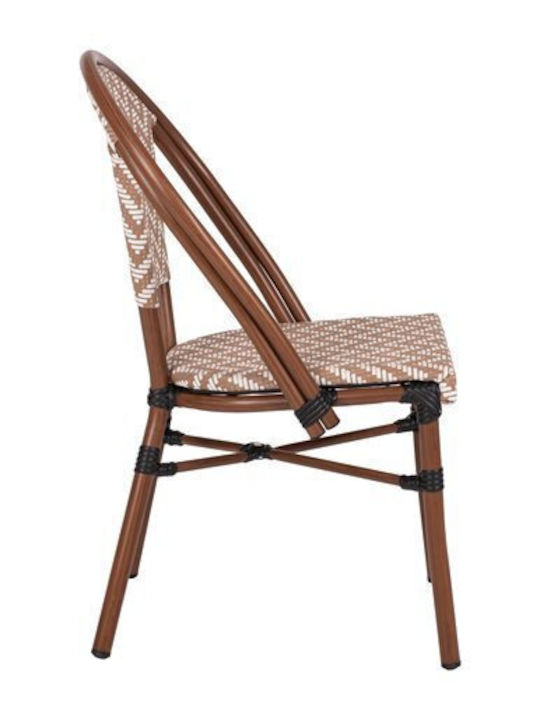 Outdoor-Stuhl Aluminium Bamboo Look Braun 50x54x84.5εκ.