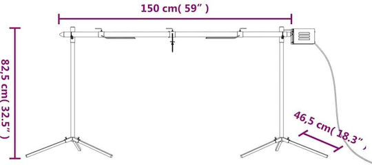 vidaXL Ανοξείδωτη Σούβλα Ψησταριάς με Μοτέρ 150cm