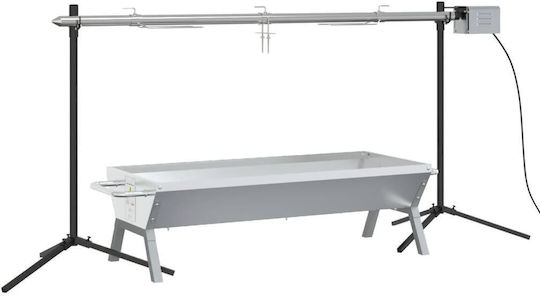 vidaXL Ανοξείδωτη Σούβλα Ψησταριάς με Μοτέρ 150cm