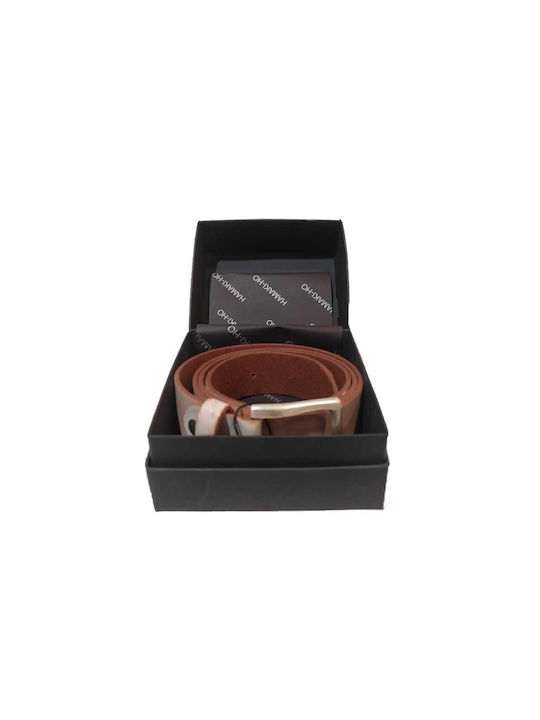 Men's Leather Belt Hamaki-Ho Light Brown