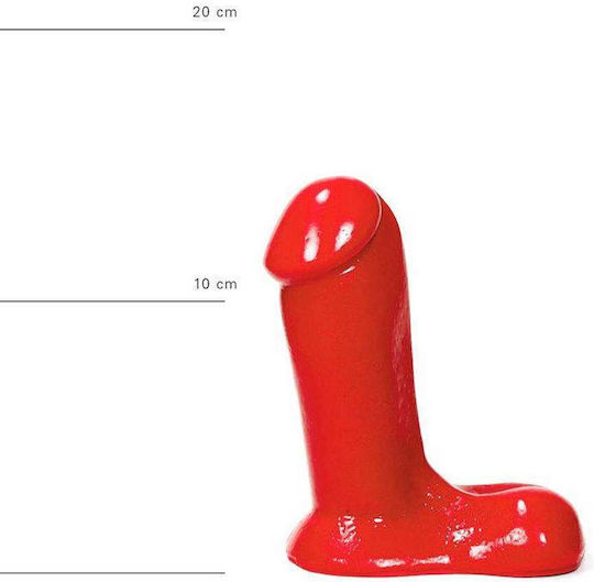 All Black All Red Patrick Realistic Dildo with Scrotum Red 14cm