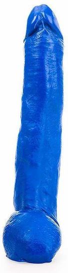 All Black All Blue Freddie Realistic Dildo with Scrotum Blue 26cm