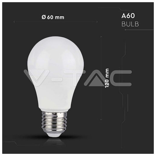 V-TAC Smart Λάμπα LED 8.5W για Ντουί E27 και Σχήμα A60 RGB 806lm Dimmable
