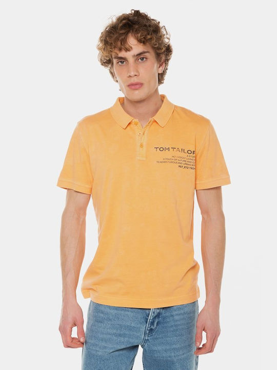 Tom Tailor Men's Short Sleeve Blouse Polo Orange