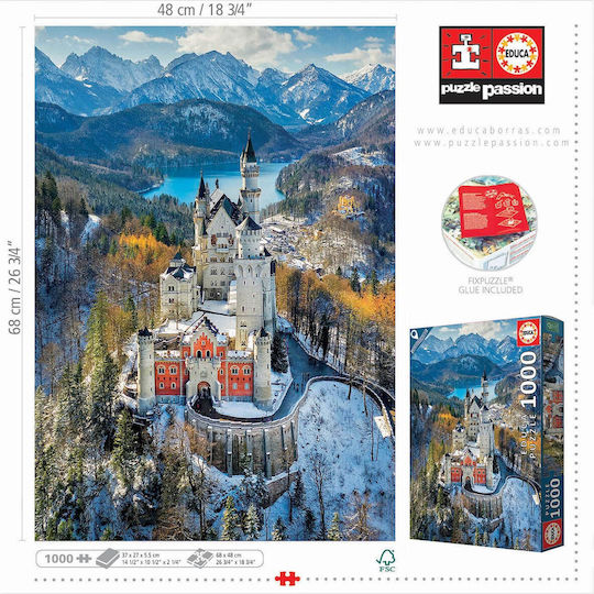 Крепост Neuschwantein Пъзел 2D 1000 Части