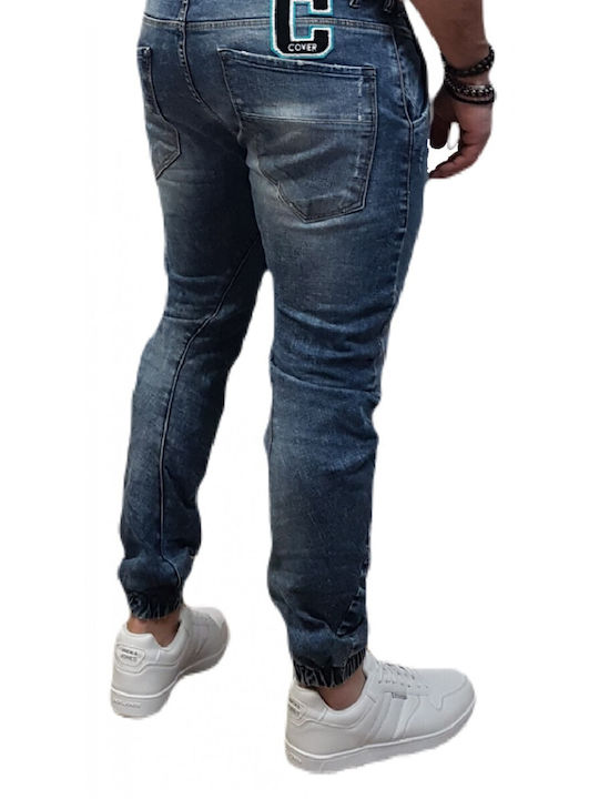 Cover Jeans Pantaloni de Bărbați din Jean în Croială Largă Albastru