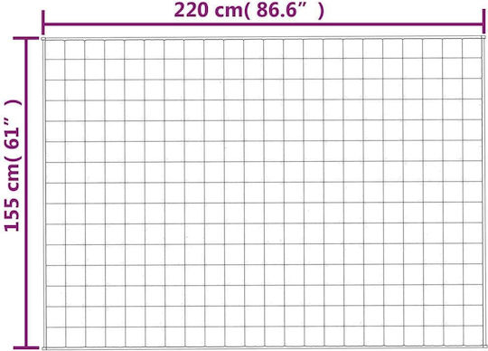 vidaXL Pătură De Gravitație Din Catifea Simplă 155x220cm Gri
