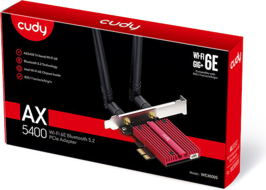 Cudy Безжична мрежова карта Wi-Fi 6E (5400Mbps) PCI-e