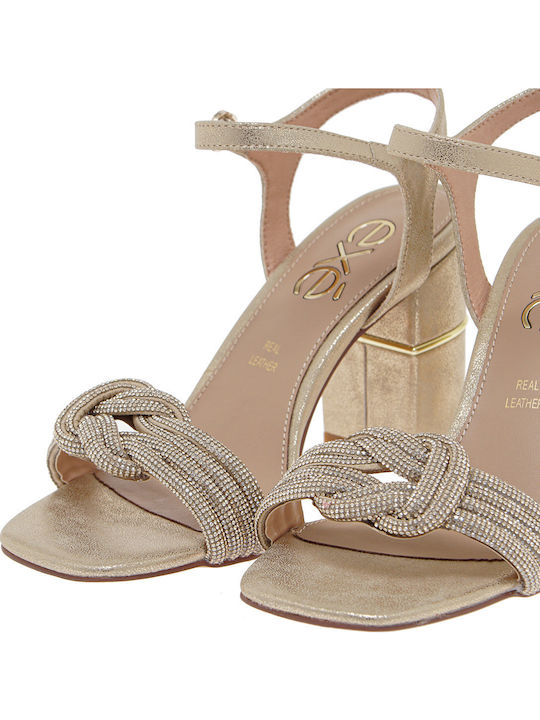 Sandalen mit Strass Gold