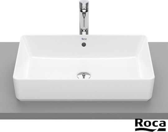 Roca Gap Square Deasupra Blatului Chiuvetă Porțelan 60x42x13cm Alb