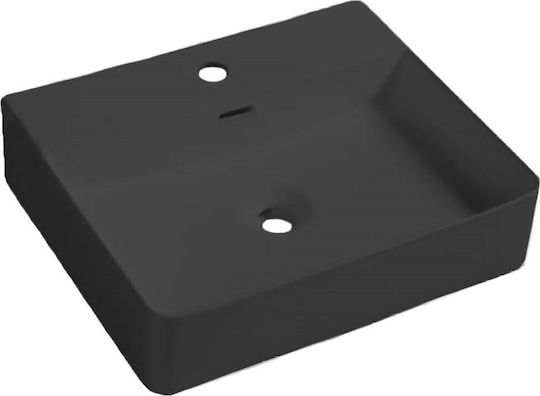 Ceramita Slim 50 Надеждна мивка Порцелан 50x42x13см Черен мат Ceramita Slim 50 Надеждна мивка Порцелан 50x42x13см Черен мат