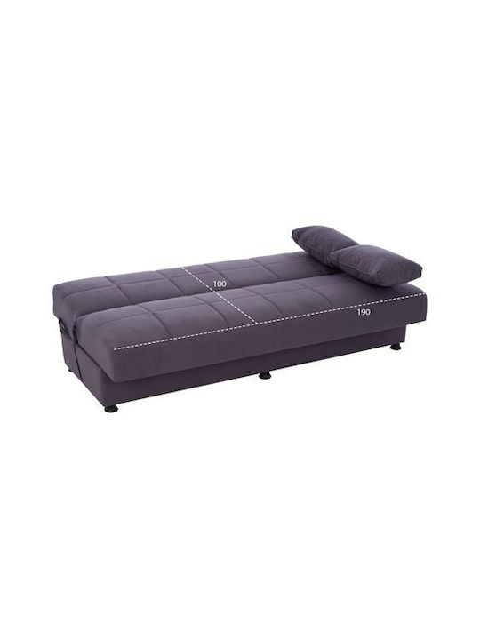 Ege 1206 Canapea Cu Trei Locuri Pat Cu Spațiu De Depozitare Gri 190x84x79cm