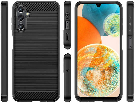 Tech-Protect Carbon Back Cover Silicone Black (Galaxy A14)