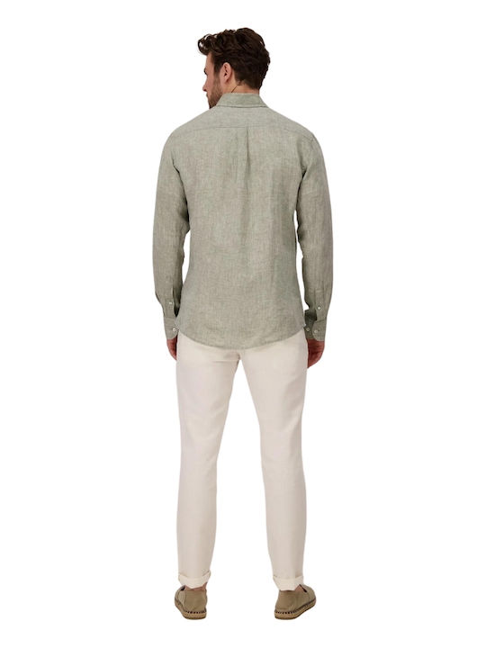 Fynch Hatton Men's Shirt Long Sleeve Linen Khaki