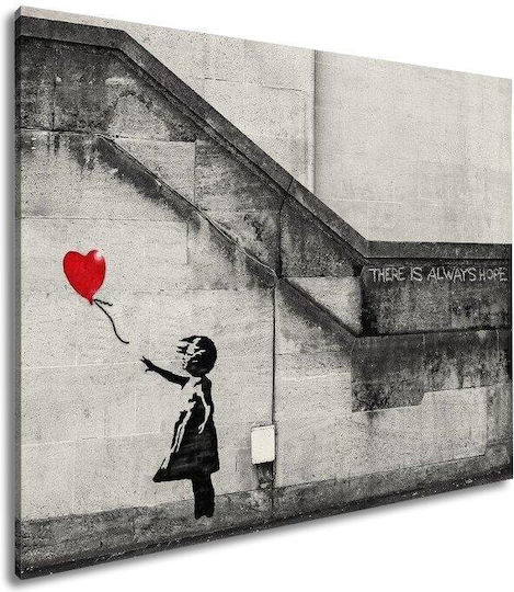 Girl with Balloon Πίνακας Αντίγραφο του Banksy σε Καμβά 90x60cm