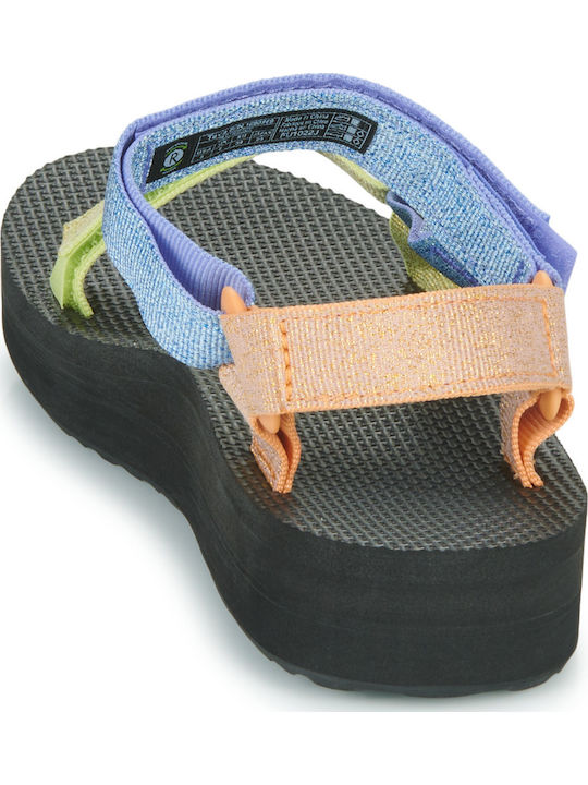 Women's Flat Sandals Sporty Flatforms Metallic Lilac Multi