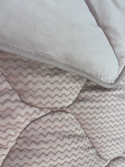 Linea Home Bettbezug mit Hollowfiber-Füllung Einzelbett 160x215cm Zic Zac Powder