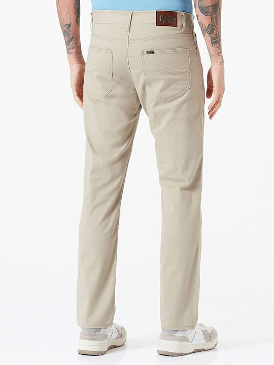 Lee Men's Trousers Elastic in Regular Fit Beige