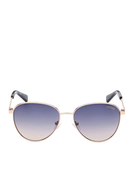 Guess Unisex Sunglasses With Gold Metallic Frame And Grey Gradient Lens GU8257 28B